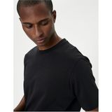 Koton 4Sam10281Hk 999 Siyah Erkek Pamuk Basic T-Shirt - L