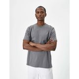 Koton 4SAM10281HK Gri Basic Erkek T-shirt