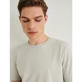 Koton 4SAM10842HK 024 Grı Erkek Jersey Kısa Kollu Basıc T-Shırt - XL - Gri