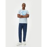 Koton 4SAM10915HK 624 Mavi Jersey Kısa Kollu Erkek T-shirt