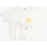 Koton 4SKG10223AK Koton Kız Çocuk T-Shirt Ekru - 7 - 8 Yaş