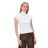 Koton 4WAK50013EK Beyaz Balıkçı Yaka Kadın T-shirt