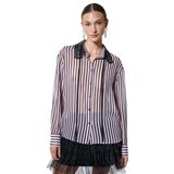Koton 4WAK60164PW Pembe Çizgili Kadın Gömlek