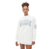 Koton 4WAL10055IK Georgia Atlanta Baskılı Beyaz Kadın Sweatshirt
