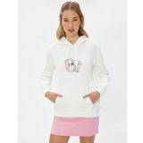 Koton 4WAL10091IK Beyaz Baskılı Kadın Sweatshirt