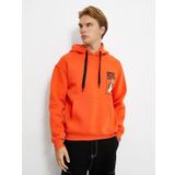 Koton 4WAM70030MK Open Your Eyes Baskılı Turuncu Erkek Sweatshirt
