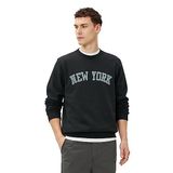Koton 4WAM70129MK Siyah Slogan Baskılı Erkek Sweatshirt