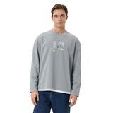 Koton 4WAM70245MK Gri Baskılı Erkek Sweatshirt
