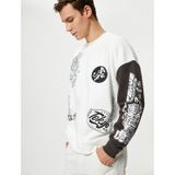 Koton 4WAM70347MK Ekru Erkek Sweatshirt
