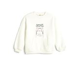 Koton 4WKG10047AK Beyaz Baskılı Kapüşonlu Kız Çocuk Sweatshirt