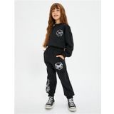 Koton 4WKG10312AK 999 Siyah Kız Çocuk Pamuk Jersey Sweatshirt