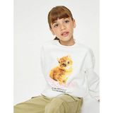 Koton 4WKG10507AK Ekru Kız Çocuk Sweatshirt