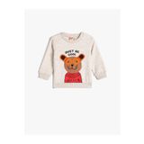 Koton 4WMB10188TK 052 Bej Erkek Bebek Pamuk Jersey Sweatshirt