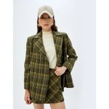 Koton 5WAK00332EW 8c5 Hakı Ekose Kadın Outerwear Mont - Haki - 42
