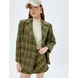 Koton 5WAK70137EW 8c5 Hakı Ekose Kadın Dokuma Etek - Haki - 40