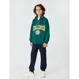 Koton 5WKB10194TK 824 Yeşil Erkek Çocuk Kapüşonlu Jersey Sweatshirt Cepsiz Tasarım - 6 - 8 Yaş