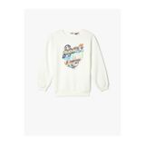 Koton 5wkg10432ak 010 Ekru Kız Cocuk Jersey Sweatshırt