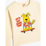 Koton 5WMB10055TK Koton Erkek Bebek Sweat Ekru - 9 - 12 Ay