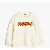 Koton 5Wmb10146Tk 010 Ekru Erkek Bebek Pamuk Jersey Sweatshirt - 9 - 12 Ay