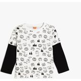 Koton 5Wmb10174Tk 0D1 Ekru Desenli Erkek Bebek Jersey Kazak - 4 - 5 Yaş