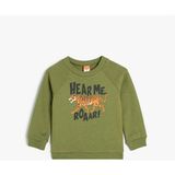 Koton 5Wmb10184Tk 783 Yesıl Erkek Bebek Pamuk Jersey Sweatshirt - Yeşil - 4 - 5 Yaş