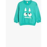 Koton 5Wmb10197Tk 681 Turkuaz Erkek Bebek Sweatshirt - 12 - 18 Ay