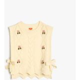 Koton 5WMG90036AT 010 Ekru Kız Bebek Knıtwear Sweatshırt - 12 - 18 Ay