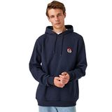 Koton 716 Erkek Lacivert Kaplan Nakışlı Kapüşonlu Sweatshirt