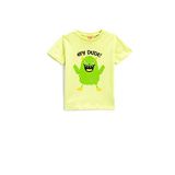 Koton 750 Erkek Bebek Yeşil Canavar Baskılı Kısa Kollu Bisiklet Yaka Pamuklu T-shirt