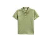 Koton 750 Erkek Çocuk Yeşil Basic Polo Yaka Kısa Kollu Düğme Detaylı T-shirt