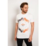 Koton 8YAM14766OK Beyaz Kısa Kollu Bisiklet Yaka Erkek T-shirt