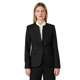 Koton 999 Kadın Siyah Blazer Yuvarlak Yaka Tek Düğmeli Ceket