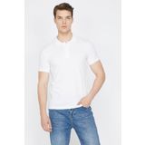 Koton 9YAM11490LK Beyaz Polo Yaka Kısa Kollu Erkek T-shirt