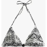 Koton Aksesuarlı Yılan Desenli Üçgen Bikini Üstü - Siyah - 38