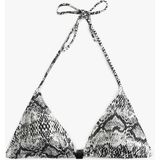 Koton Aksesuarlı Yılan Desenli Üçgen Bikini Üstü - Siyah - 40