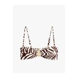 Koton Aksesuarlı Zebra Desenli Straplez Bikini Üstü Çıkarılabilir Askılı