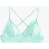 Koton Arkası Çapraz Askılı Bağlama Detaylı Bralet Bikini Üstü - Yeşil - 40