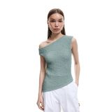 Koton Asimetrik Bürümcük Slim Fit Tek Omuz Bluz