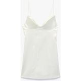 Koton Askılı Kalp Yaka Kolsuz Saten Mini Bridal Elbise - 40 - Ekru