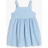 Koton Askılı Kız Çocuk Elbisesi Arkası Fiyonk Detaylı - DRESSES - Mavi - 9 - 12 Ay