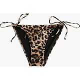 Koton Astarlı Biyeli Yanları Ipli Leopar Desenli Bikini Altı - Kahve - 42