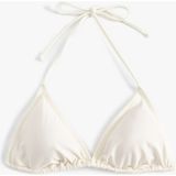 Koton Astarlı Pedli Ipli Üçgen Bikini Üstü - Ekru - 42