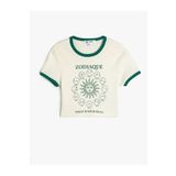 Koton Astroloji Baskılı Ekru Kadın T-shirt 5sal10073ık