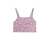 KOTON Atlet Crop Kelebek Desenli İnce Askılı