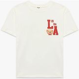 Koton Ayıcık Baskılı Ekru Kız Çocuk T-Shirt 6SKG10270AK - 9 - 10 Yaş