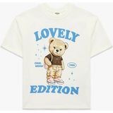 Koton Ayıcık Baskılı Ekru Kız Çocuk T-Shirt 6SKG10410AK - 9 - 10 Yaş