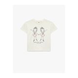 Koton Balerin Baskılı Ekru Erkek Bebek T-Shirt 6Smg10011Ak