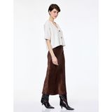 Koton Balık Form Slim Fit Dokulu Saten Midi Etek - Kahve - 42
