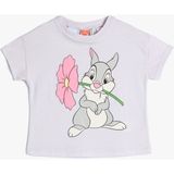 Koton Bambi Tişört Thumper Tavşan Baskılı Kısa Kollu Bisiklet Yaka - Mor - 12 - 18 Ay