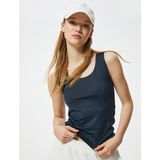 Koton Basic Atlet Kolsuz Kare Yaka Slim Fit - Lacivert